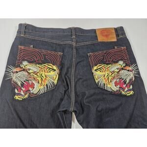 Ed Hardy Jeans Mens 44x34 Japanese Tiger Design